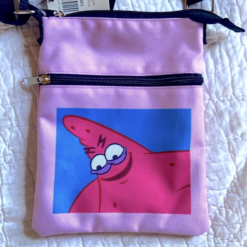 BNWT SpongeBob BioWorld Purple & Pink Crossbody Bag w/Patrick Star Graphic